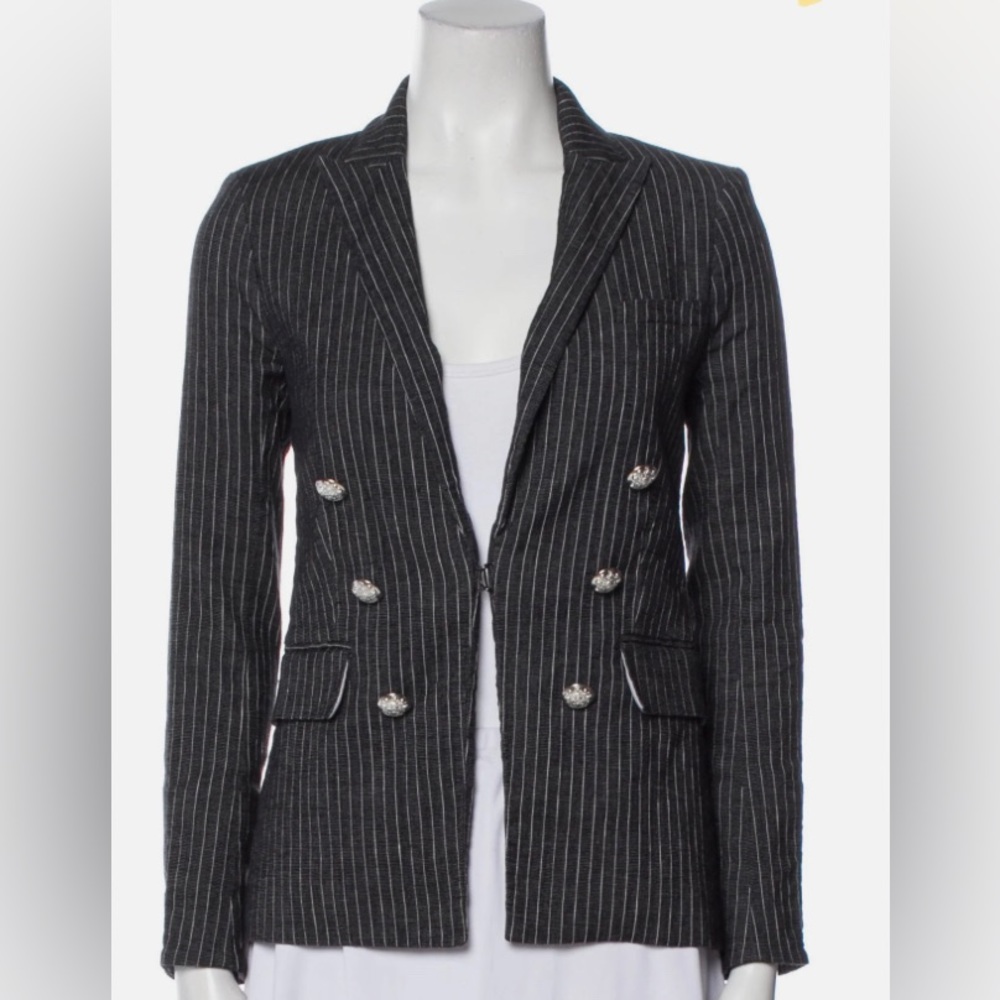 Veronica beard, black, and white pinstripe Dickey blazer
